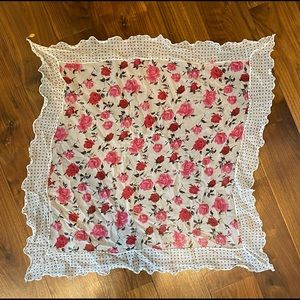 100% silk scarf with roses